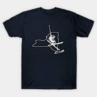 New York Skier White Line T-Shirt